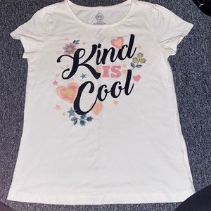 girls “kind is cool” white t shirt